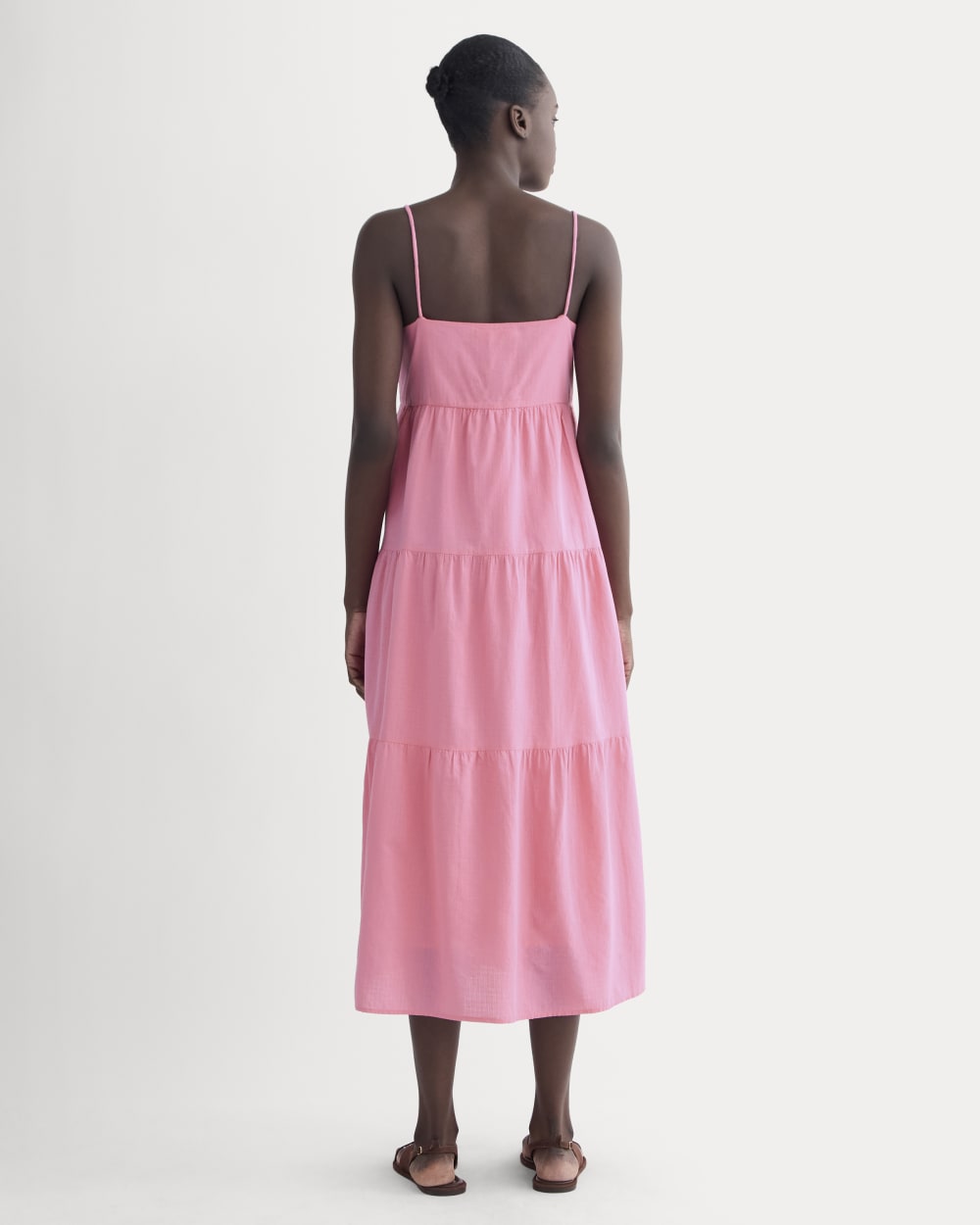 The Gauze Tiered Dress | Deep Pink - Image 4