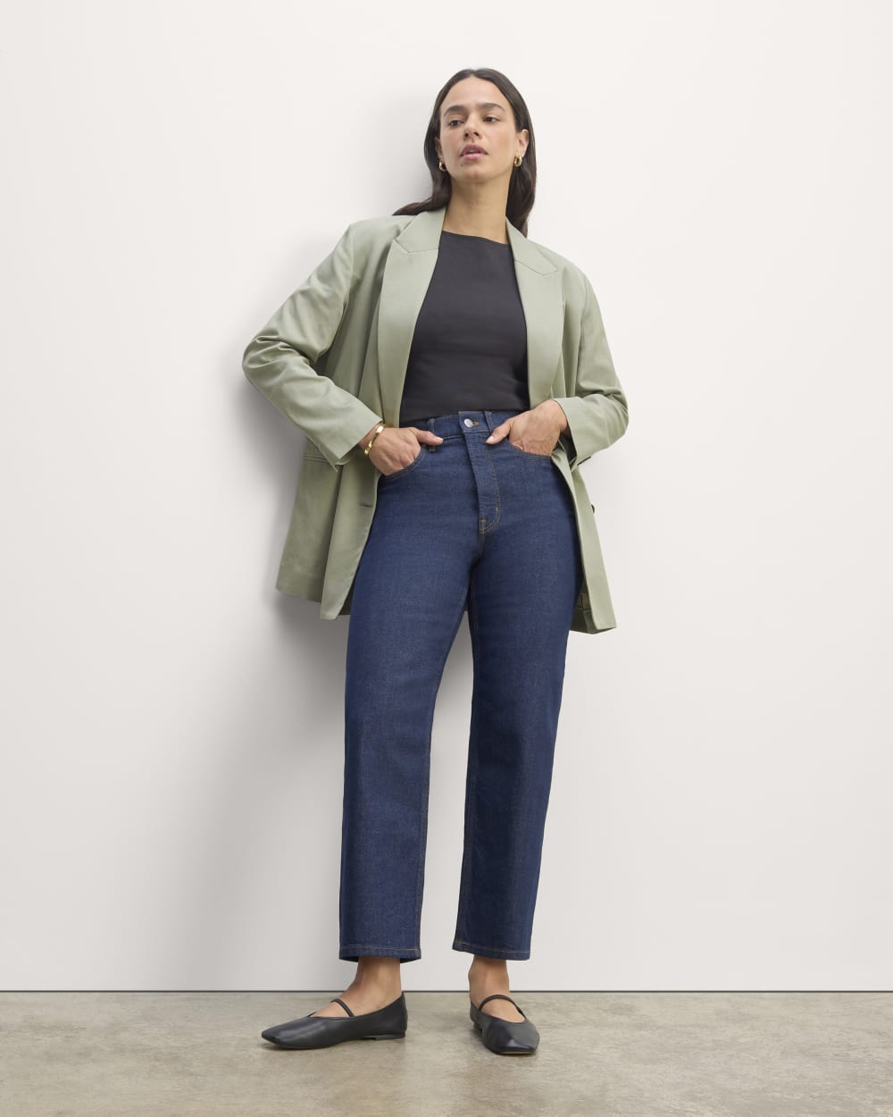The Double-Breasted Blazer in Buttersmooth | Seagrass - Image 3