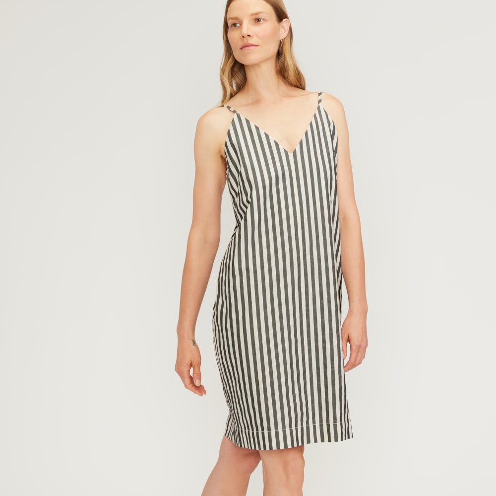 The Poplin Slip Dress | Bone / Black - Image 6