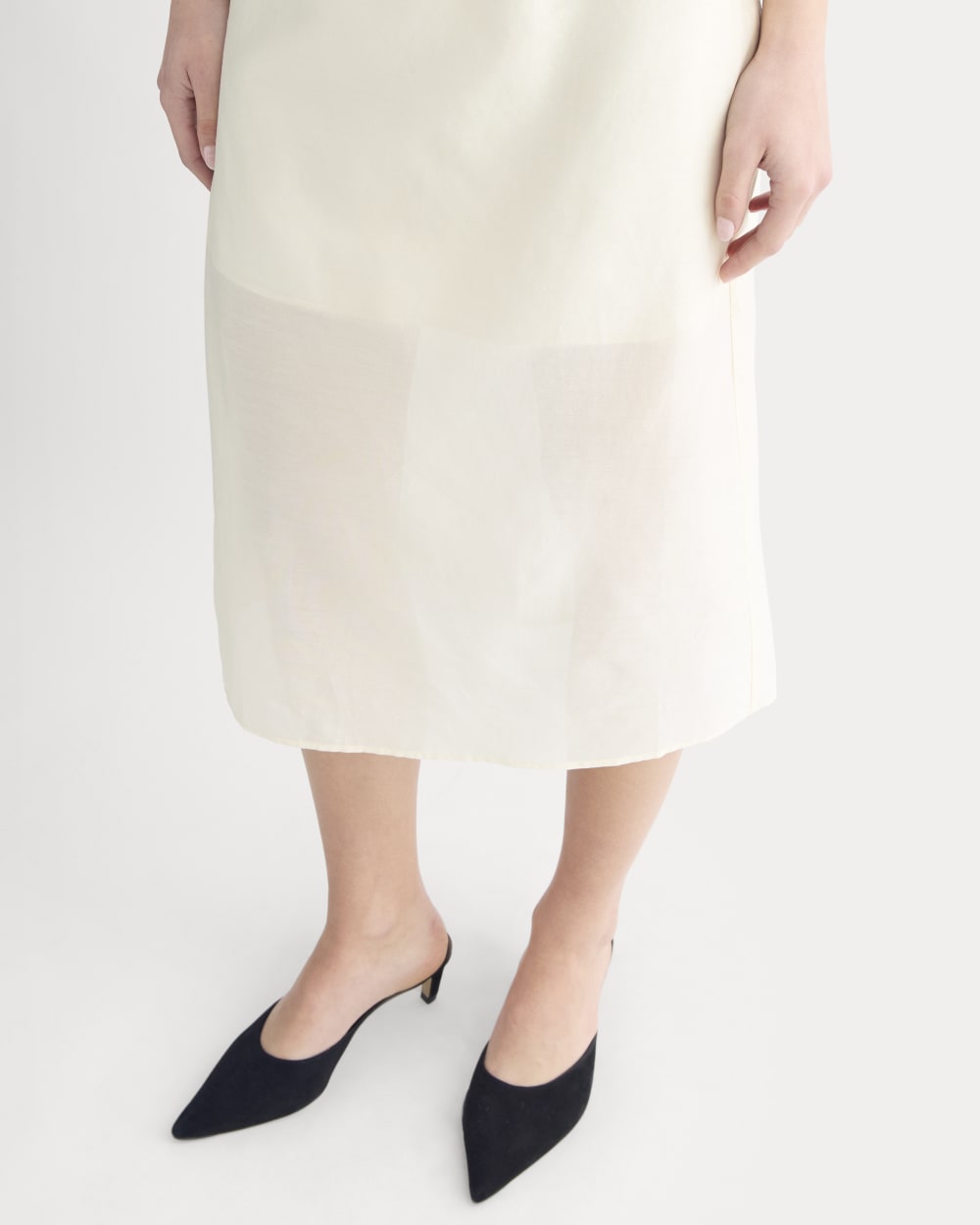 Midi Skirt in Cotton-Silk Organza | Parchment - Image 4