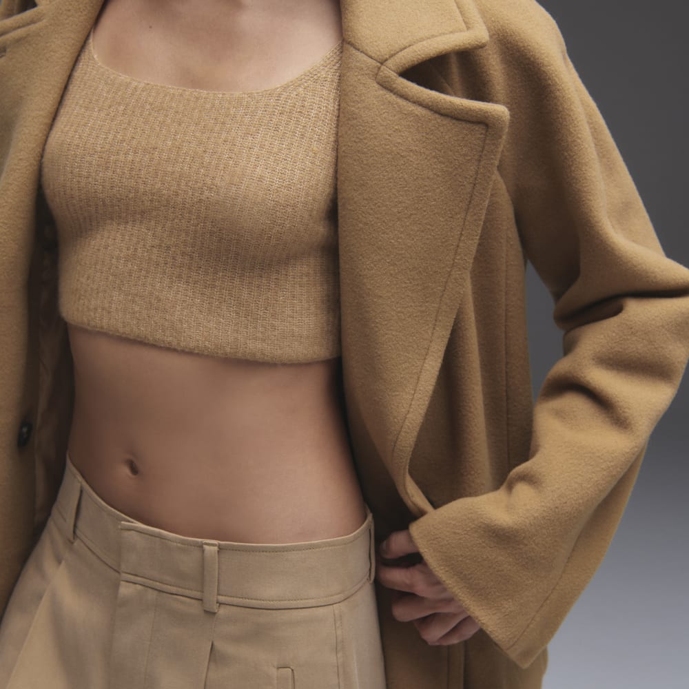 The Italian ReWool® Long Peacoat | Camel - Image 8