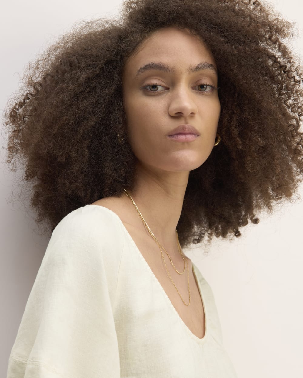 The Scoop Top in Linen | Bone - Image 4