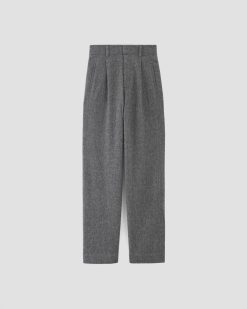 Alternative view of The ReWool® Way-High Drape Pant | Grey Herringbone