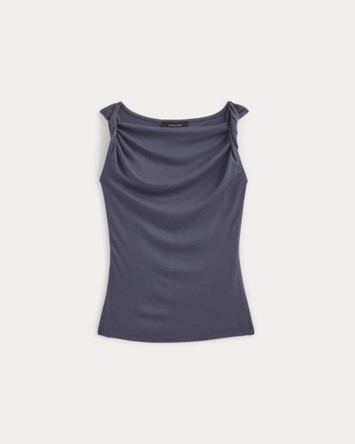 Alternative view of Cowl Neck Twist Tank in Butterluxe | Graystone