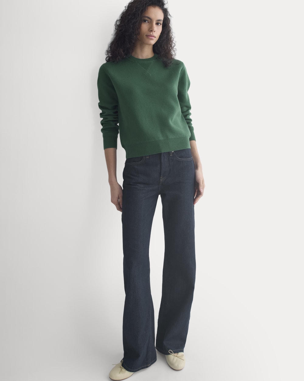 Double Knit Crew in Cotton Merino | Hunter Green - Image 5