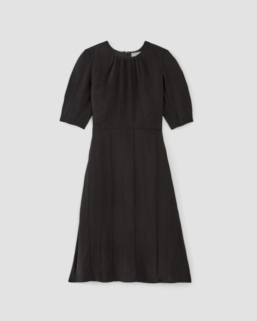 Alternative view of The City Stripe Ruched Dress | Black