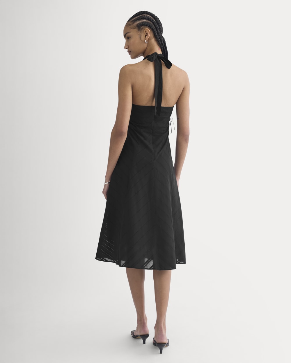 Textured Halter Midi Dress | Black - Image 7