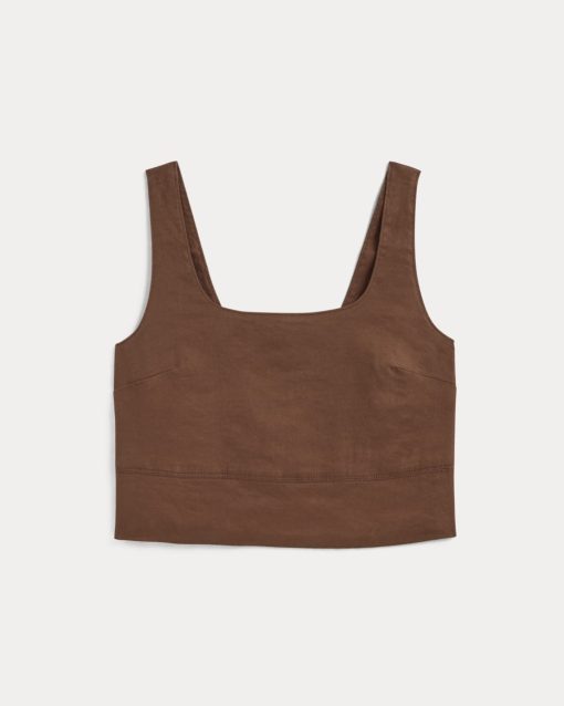 Alternative view of The Square Tank in Stretch Linen | Cedarwood