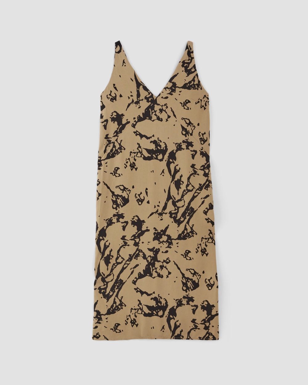 The TENCEL™ Midi Slip Dress | Black / Cornstalk Abstract - Image 2