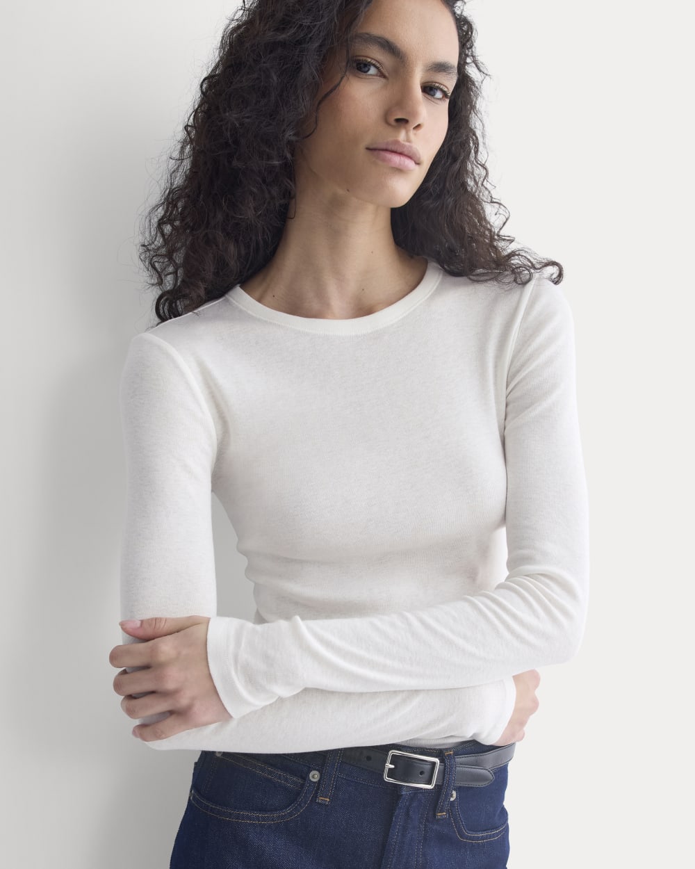 Tissue Long-Sleeve Crew | Bone - Image 4