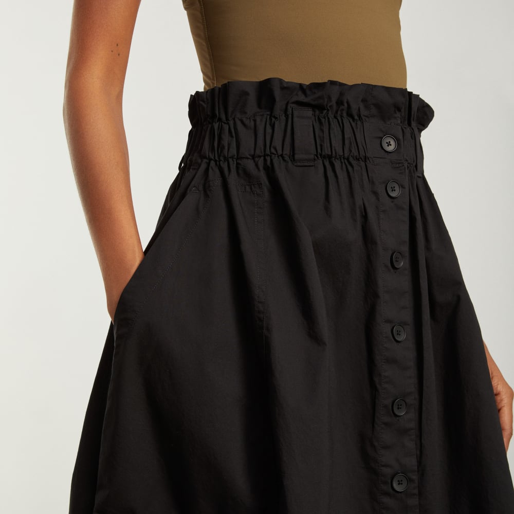The Easy Button-Front Skirt | Black - Image 5