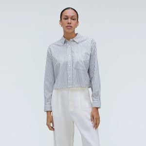 Alternative view of The Way-Short Shirt in Silky Cotton | Deep Blue / Canvas