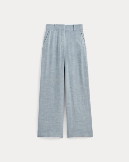 Alternative view of The Wide-Leg Pant in Stretch Linen | Chambray