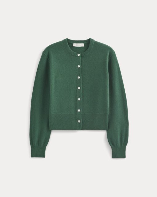 Alternative view of Cashmere Cropped Cardigan | Hunter Green