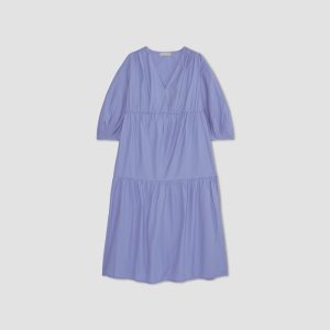 Alternative view of The Poplin Tiered Dress | Cornflower Blue