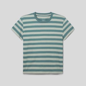 Alternative view of The Box-Cut Tee in Essential Cotton | Green Balsam / Seagrass | No Pocket