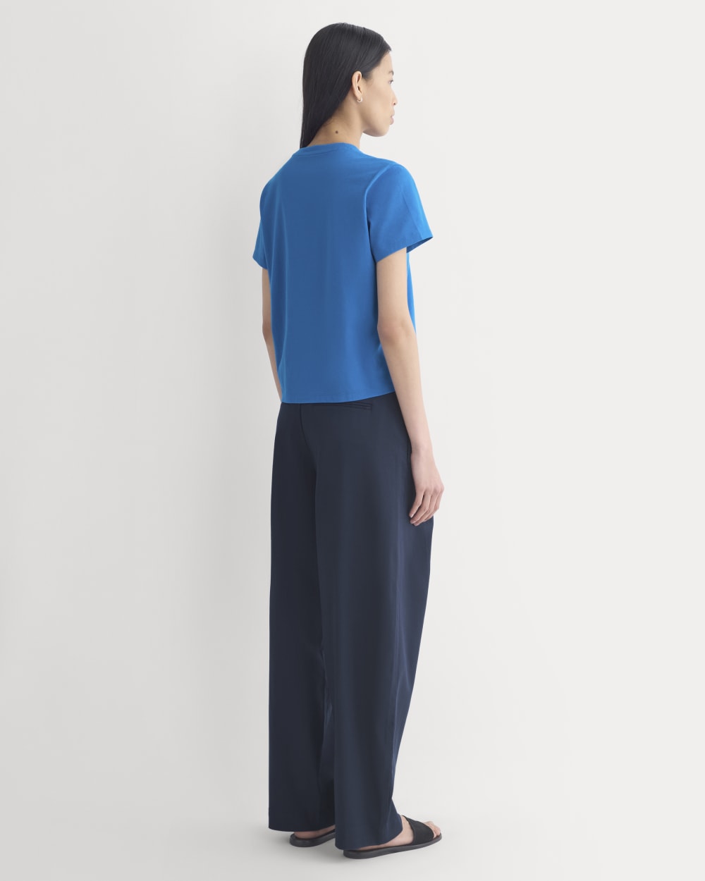 The Box-Cut Tee in Essential Cotton | Imperial Blue | No Pocket - Image 5