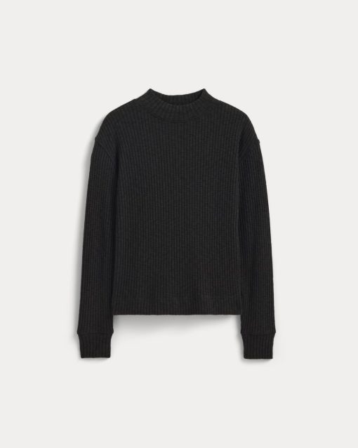 Alternative view of The Cozy Rib Funnel-Neck | Black