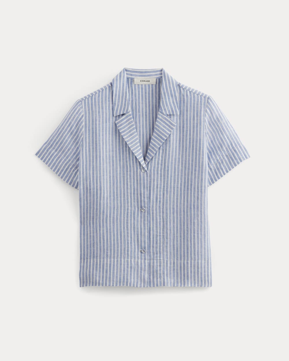 The Notch Shirt in Linen | Bluebell / Bone - Image 2