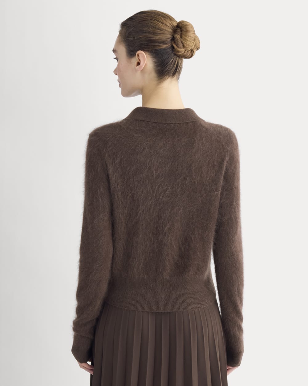 Lush Cashmere Cropped Polo Sweater | Raven - Image 5