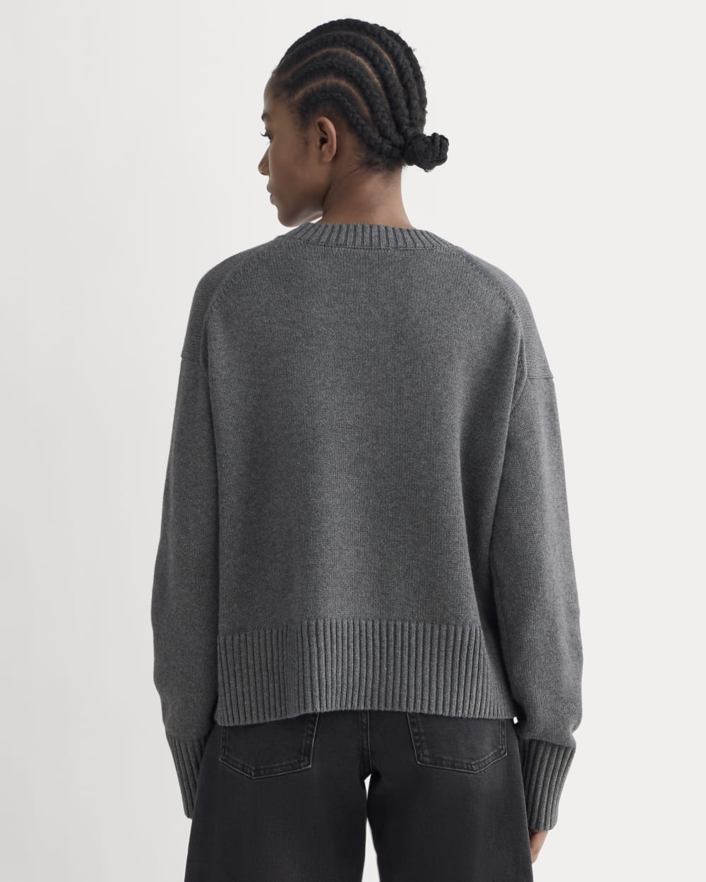 The Boxy Sweater in Everyday Cotton | Heathered Charcoal - Image 7
