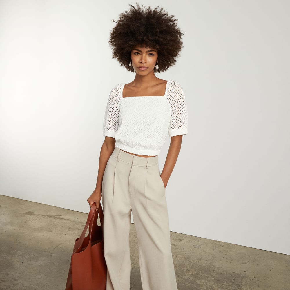 The Eyelet Puff Sleeve Top | White - Image 8