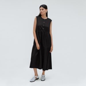 Alternative view of The Tiered Midi Dress | Black