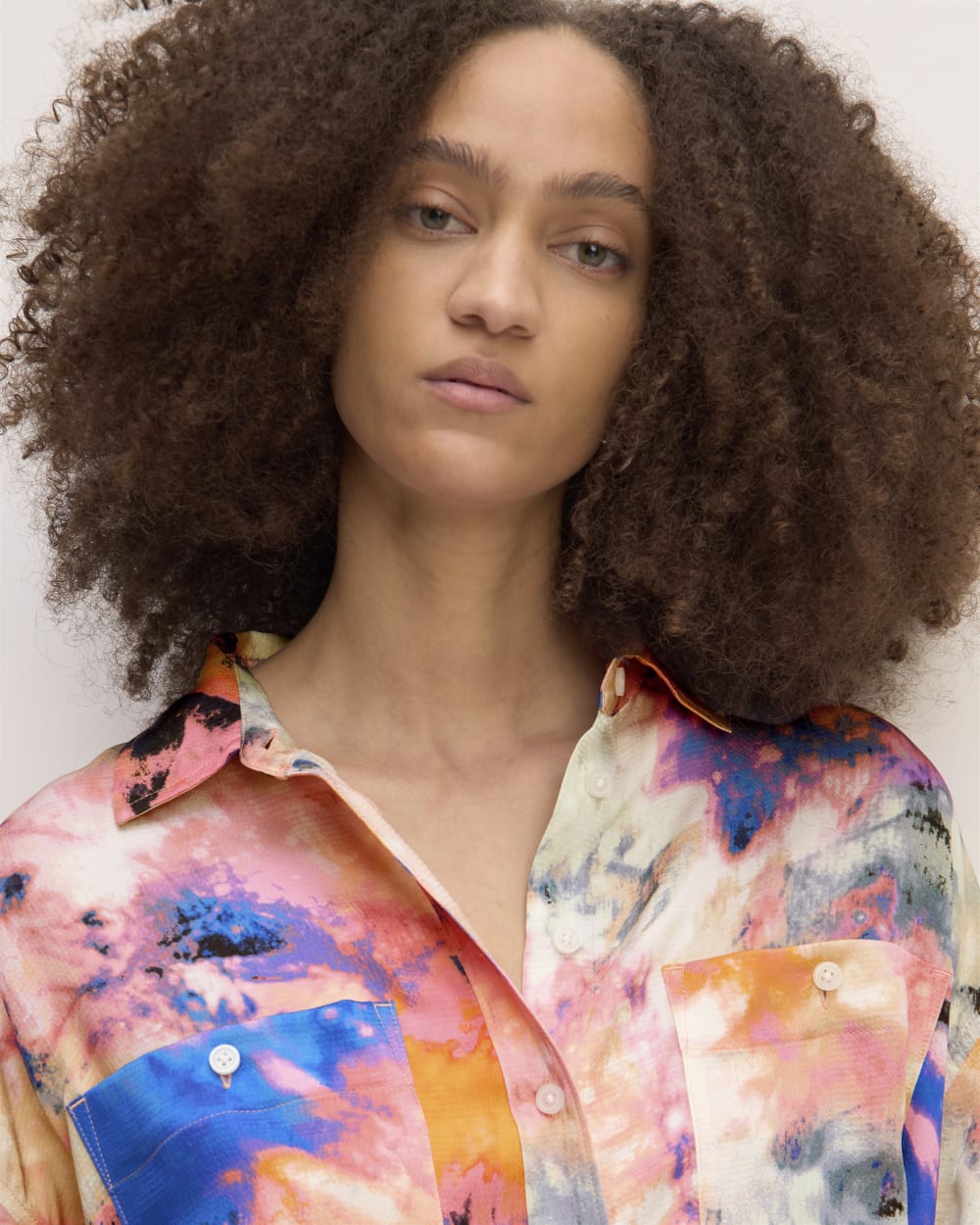 The Everlane x Marques' Almeida Satin Tie-Dye Shirt | Multi Tie-Dye - Image 4