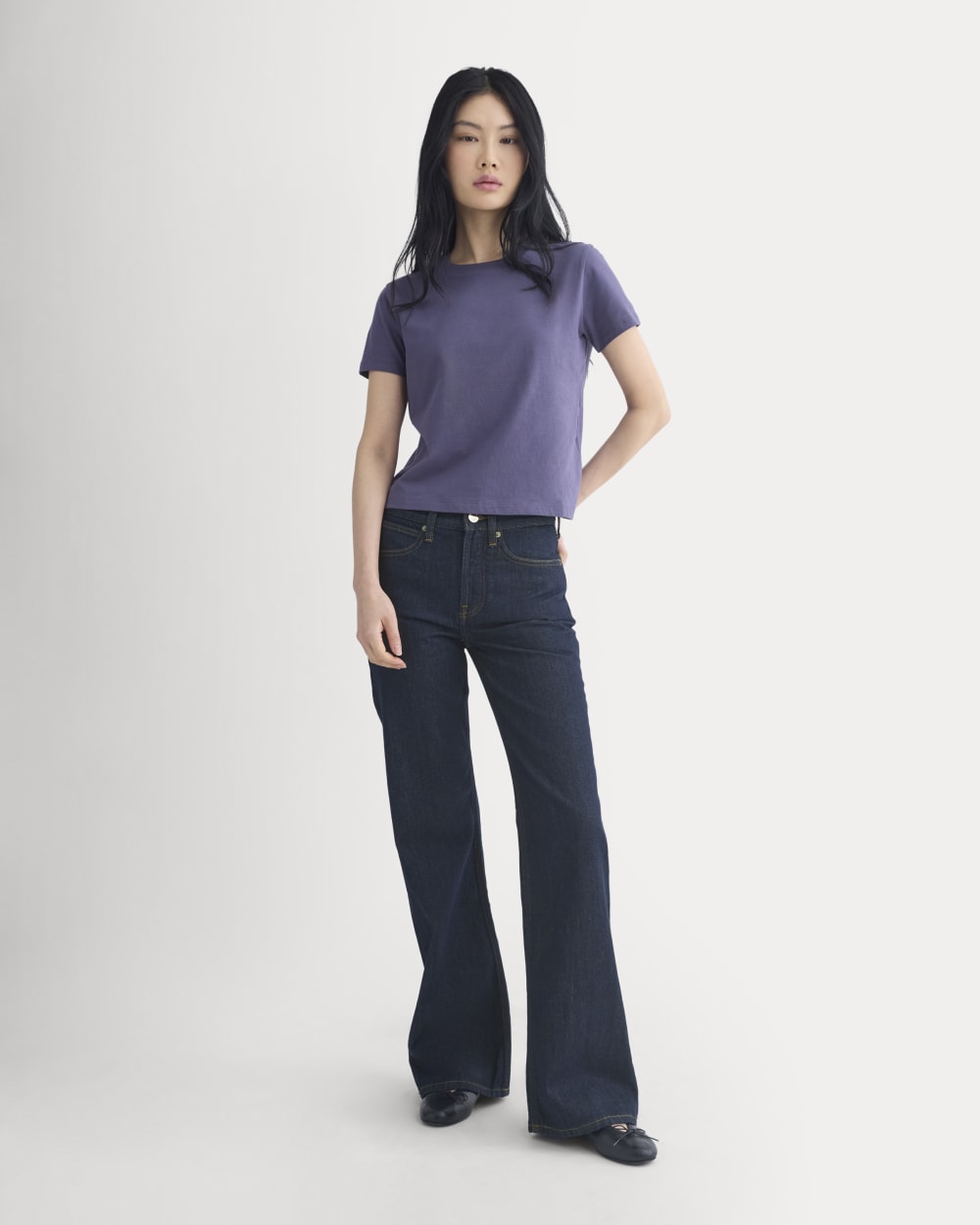 The Box-Cut Tee in Essential Cotton | Graystone | No Pocket - Image 3