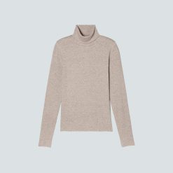 Alternative view of The Luxe Rib Turtleneck | Heathered Meringue
