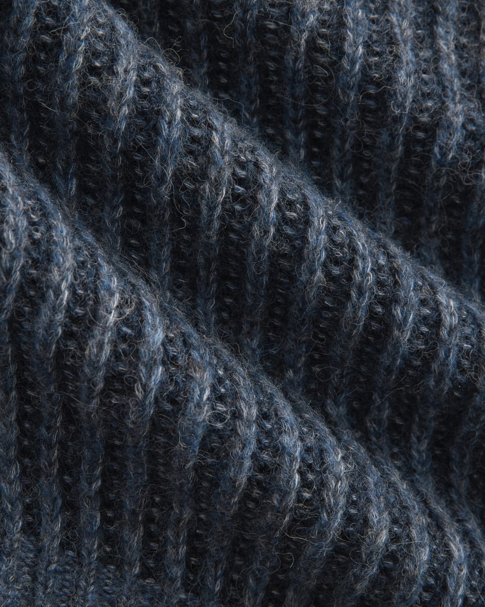 Funnel-Neck Ribbed Henley Sweater | Indigo - Image 6