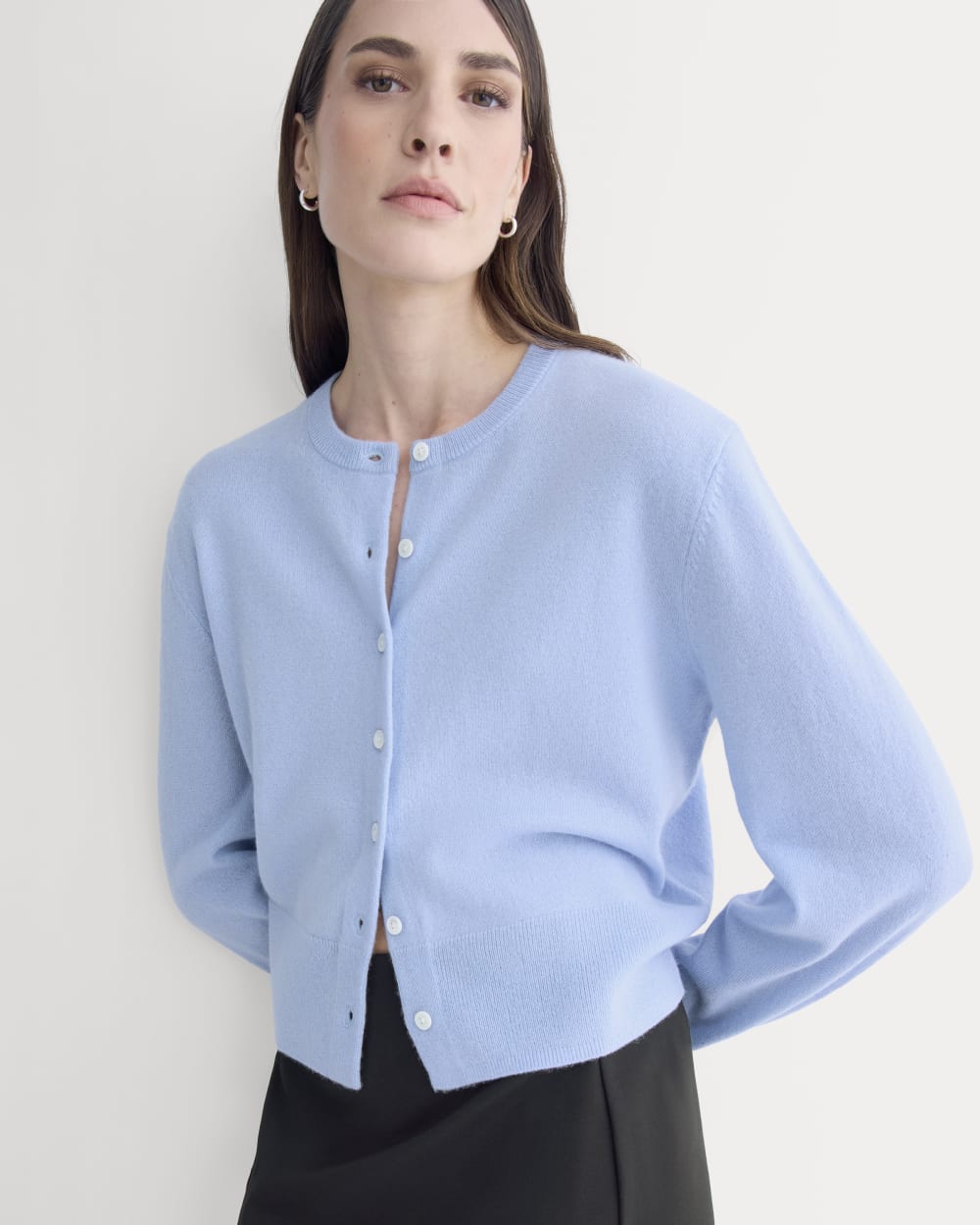Cashmere Cropped Cardigan | Open Air Blue - Image 4