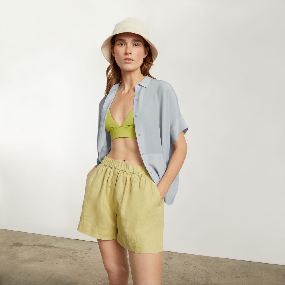 The Boxy Shirt in Washable Silk | Sky - Image 6