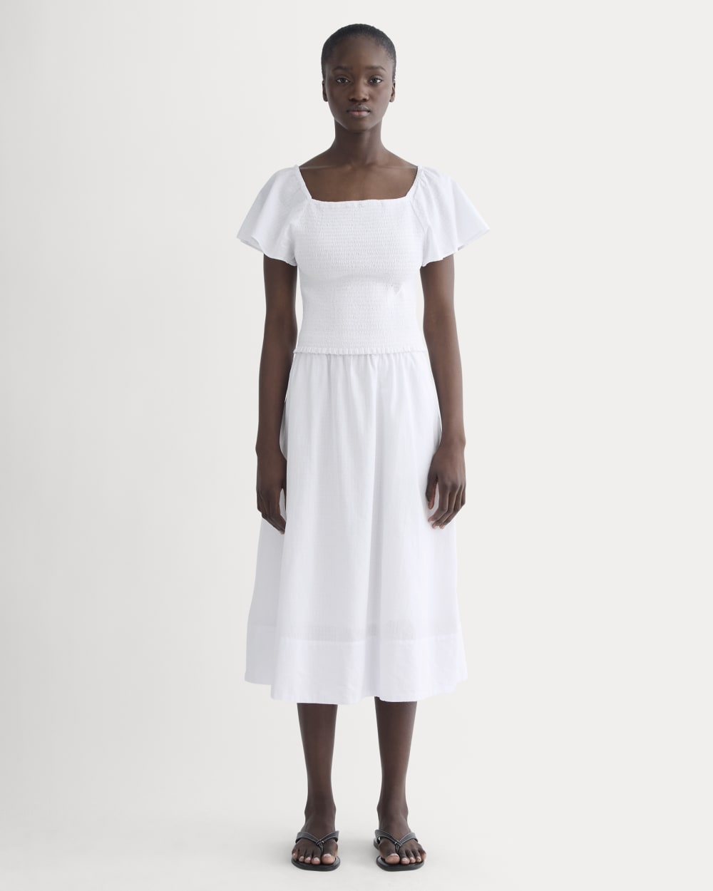 The Gauze Smocked Top | White - Image 3