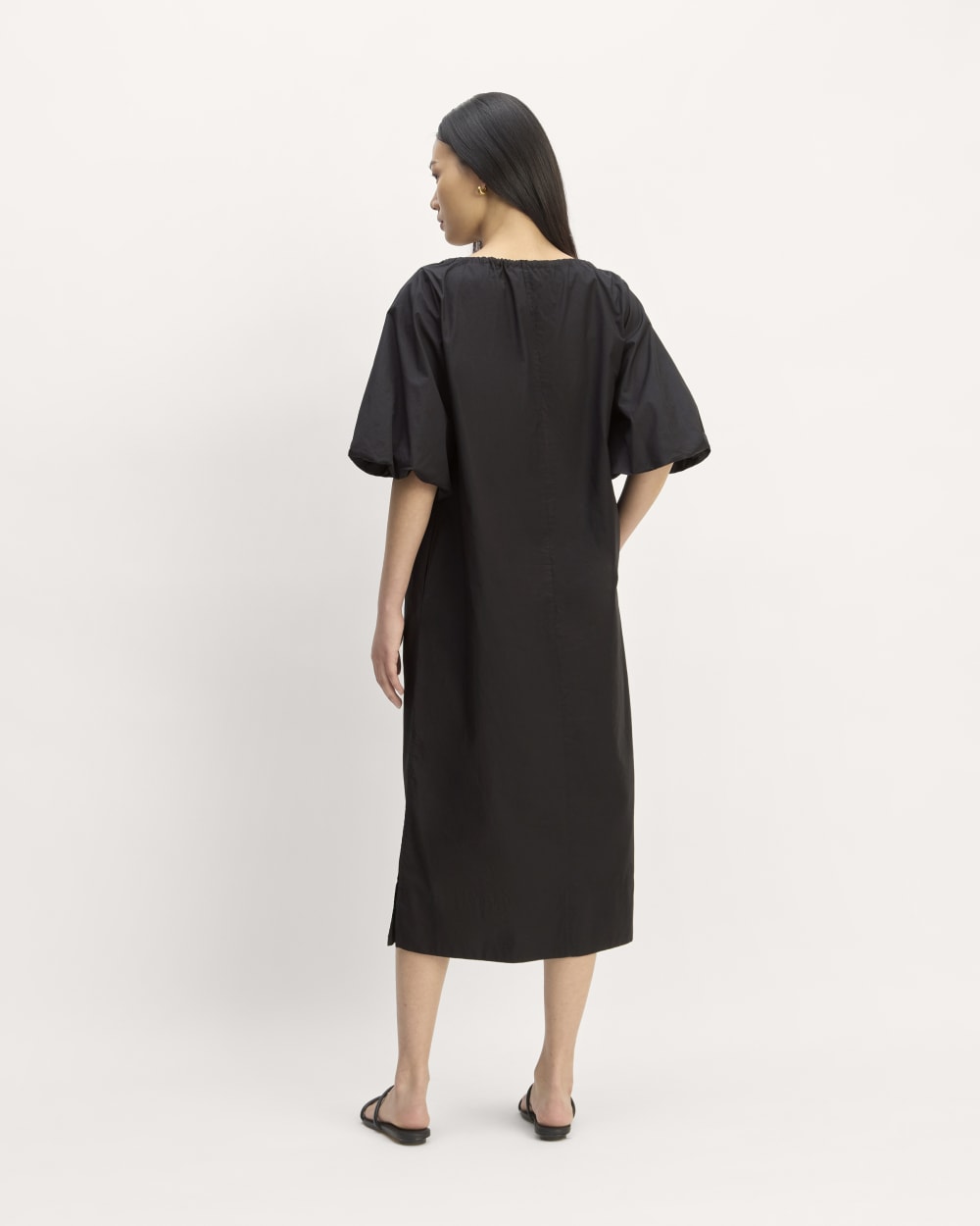 The Supima® Puff-Sleeve Dress | Black - Image 6
