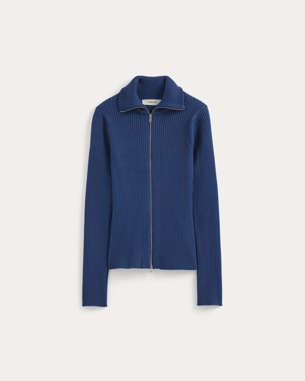 Full-Zip Ribbed Jacket in Everyday Cotton | Estate Blue - Image 2