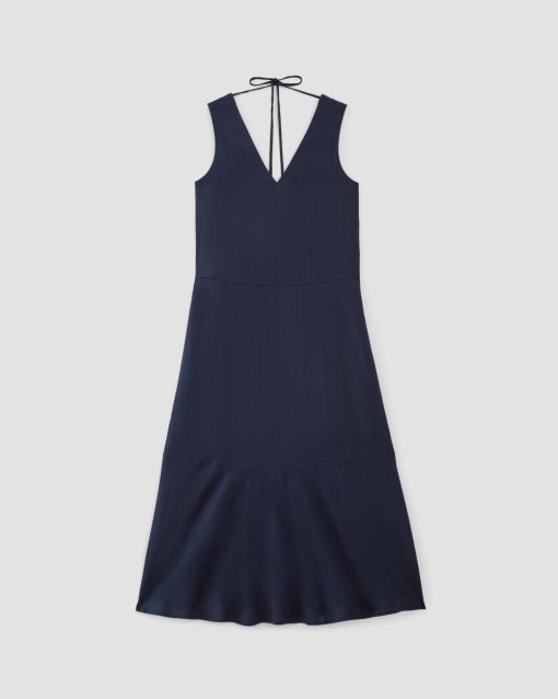 Alternative view of The Linen V-Neck Maxi Dress | Navy