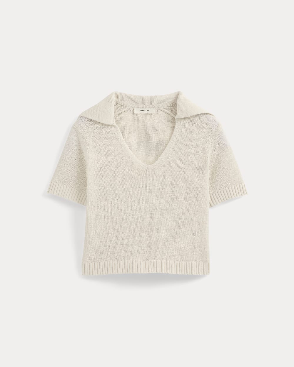 Open Collar Polo | Bone - Image 2