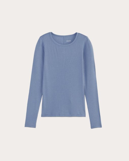 Alternative view of The Luxe Rib Long-Sleeve Crew | Bluebell