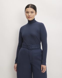 The Luxe Rib Turtleneck | Navy