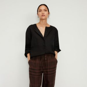 The Linen Popover Shirt | Black