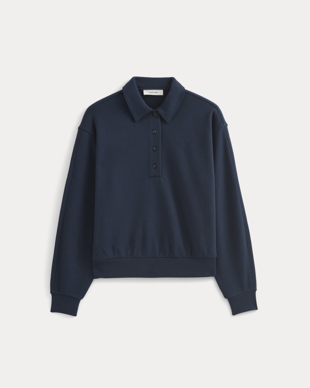 Lightweight Terry Polo Sweatshirt | Navy - Image 2