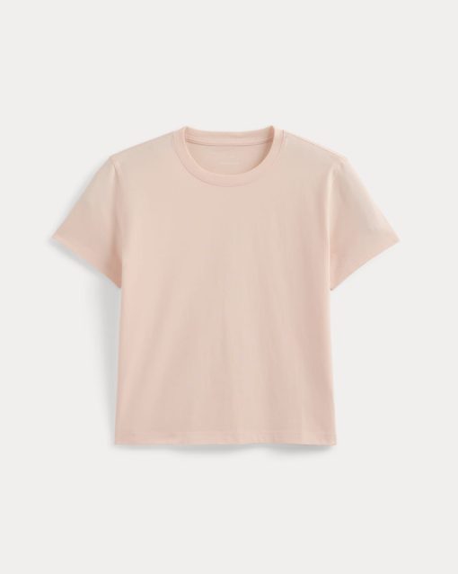 Alternative view of The Box-Cut Tee in Essential Cotton | Pale Peach | No Pocket