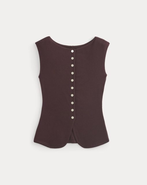 Alternative view of Sleeveless Button-Up in Butterluxe | Deep Plum