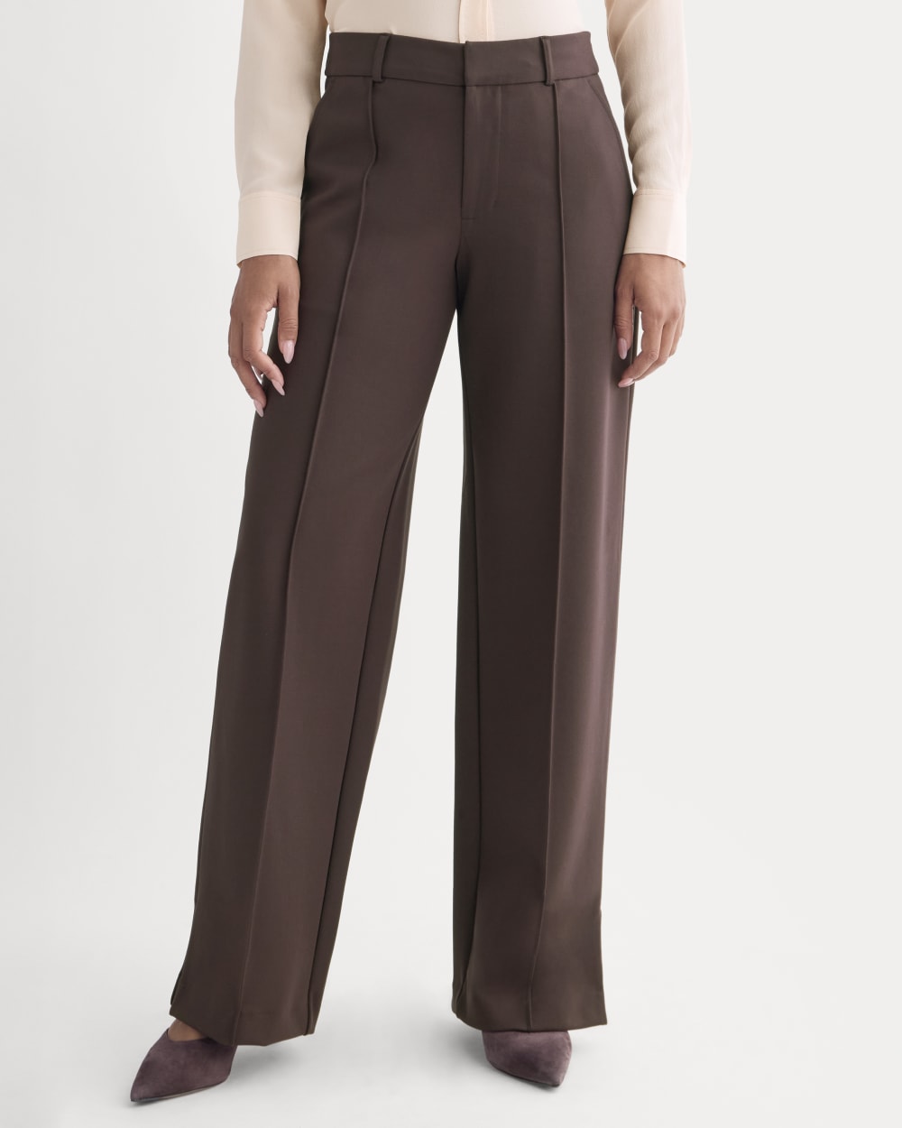 Ponte Wide-Leg Trouser | Dark Chocolate - Image 3