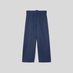 Alternative view of The Structured Cotton Belted Pant | Navy