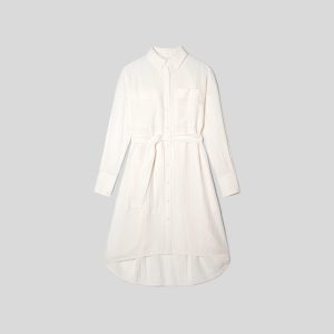 Alternative view of The City Stripe Draped Shirt Dress | Bone