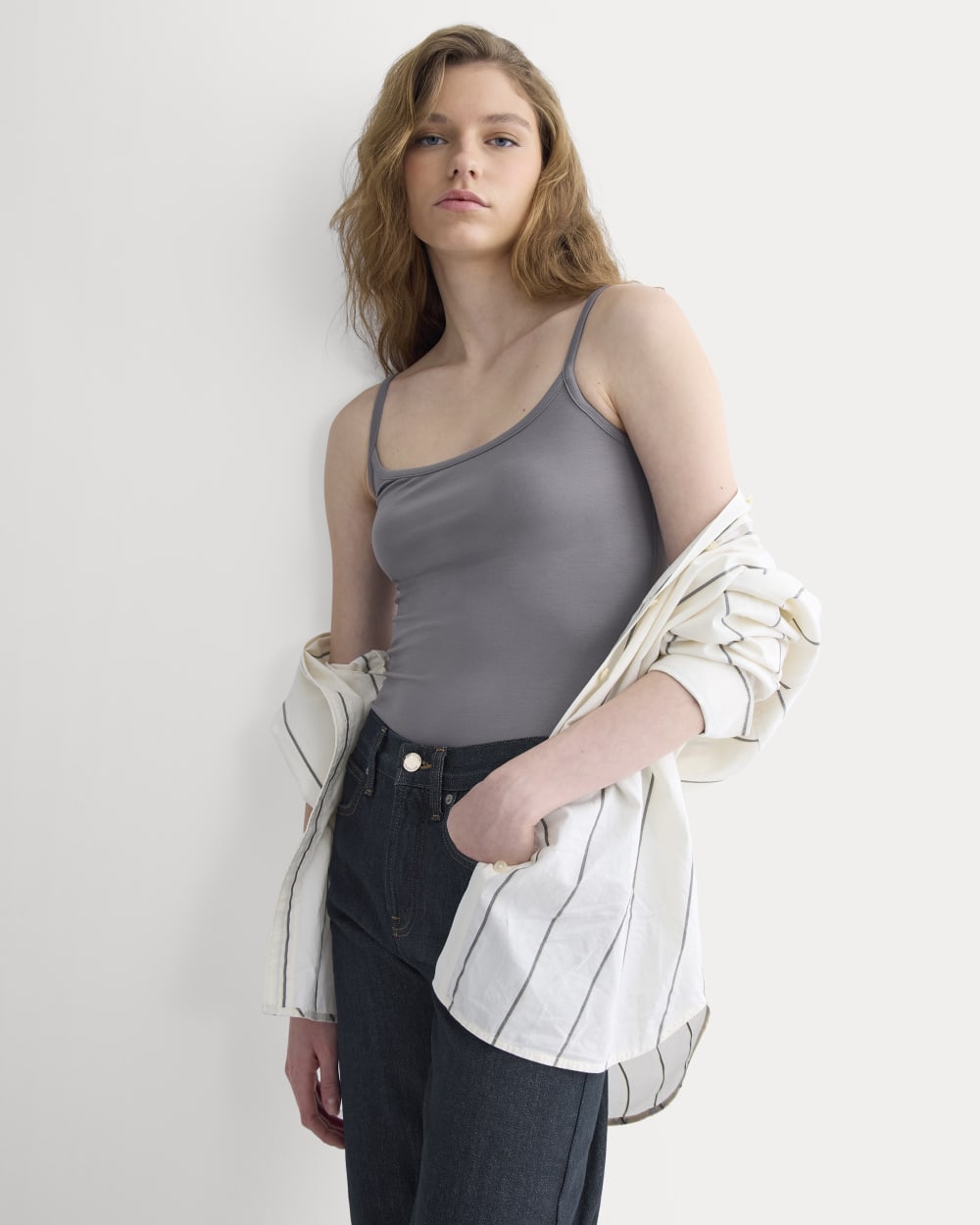 Scoopneck Cami | Charcoal Grey - Image 4