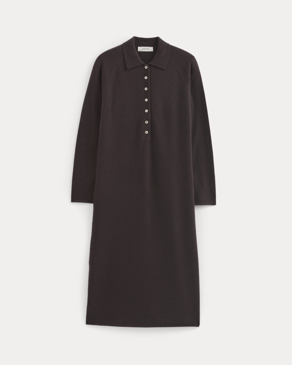 Cashmere Polo Midi Dress | Dark Chocolate - Image 2