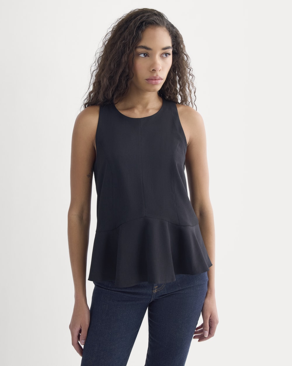 Sleeveless Peplum Top | Black - Image 4